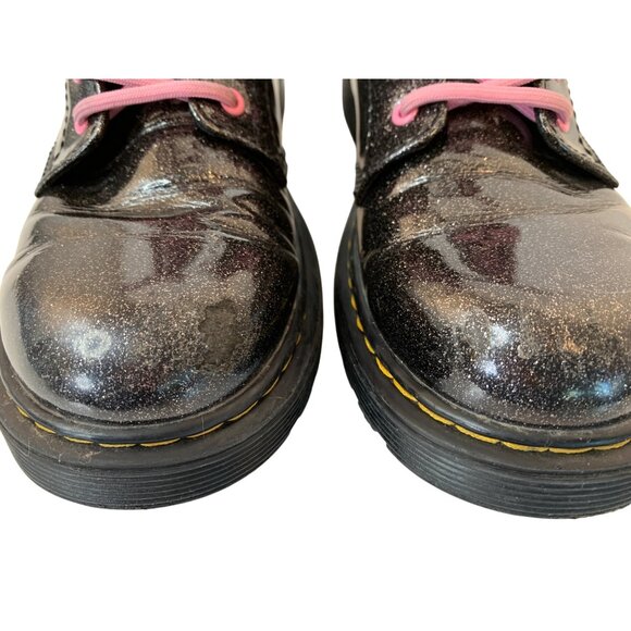 Dr. Martens Junior 1460  Glitter Boots Flower Applique Size 5 Women $137 D7971 - Picture 12 of 13